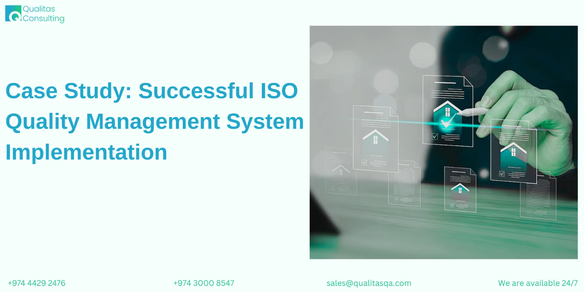 Digital interface showing document verification and approval workflow, demonstrating successful ISO Quality Management System implementation and quality control processes